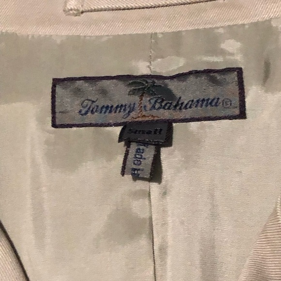 Tommy Bahama Coat Men's Small Silk Button Up Khaki Tan Island Soft Jacket - Picture 2 of 7